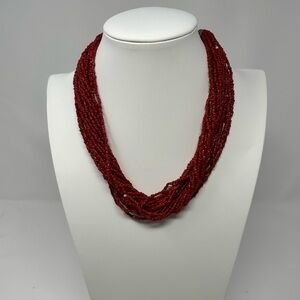 Beautiful Hand Beaded Coral Necklace